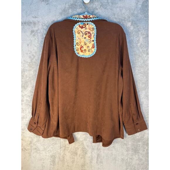 VTG Upcycled Southwestern Jacket Size 2X Lizard Patchwork Boho Cowgirl - Picture 5 of 7